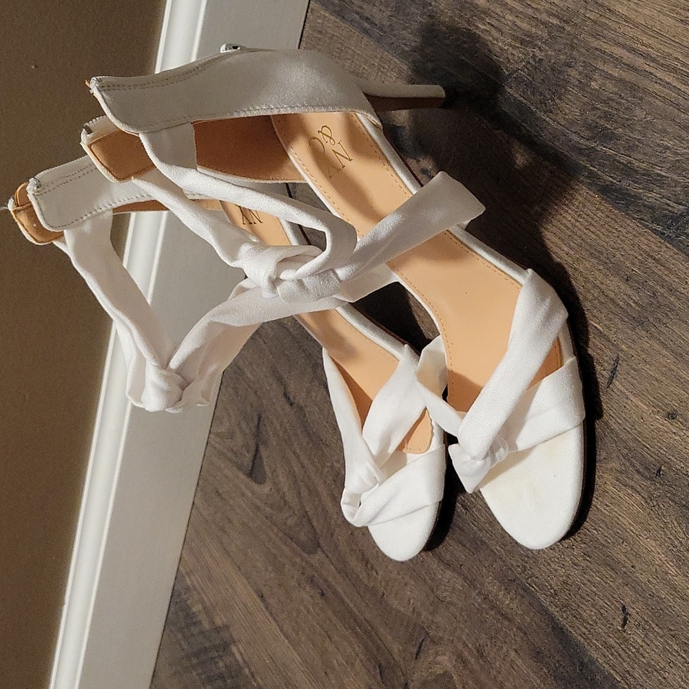 White Strappy Heeled Sandals
